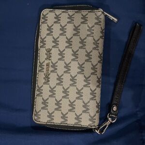 Pristine- Michael Kors Gray and Black Monogram Wallet